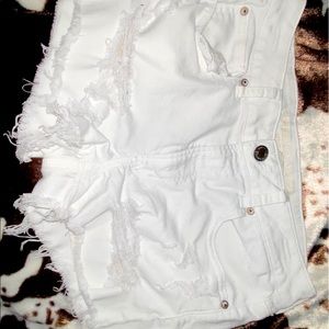 American Eagle White Jean Shorts